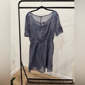 I Heart Ronson Blue and Orange Patterned Mini Dress